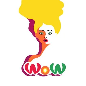 WOW expression illustration Stock Illustration