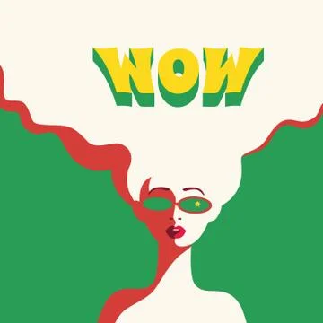 WOW expression illustration Stock Illustration