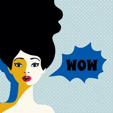WOW expression illustration Stock Illustration