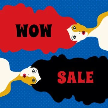 WOW expression illustration Stock Illustration