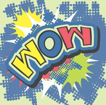 Wow halftone explosion surprise vector Stock Illustration