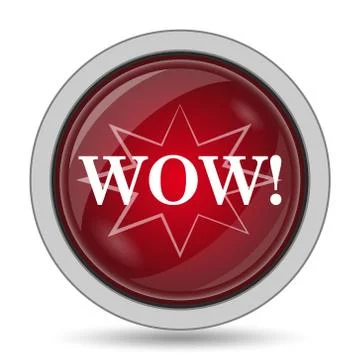 Wow icon. Internet button on white background.. Stock Illustration