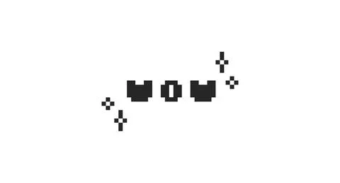 WOW interjection black pixel art social media slang word Stock Illustration