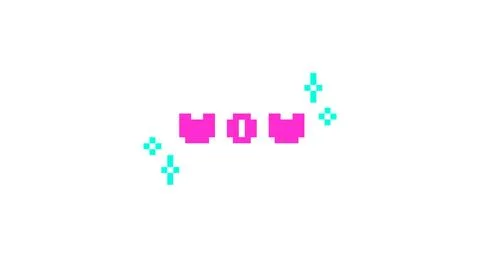 WOW interjection pink pixel art social media slang word Stock Illustration