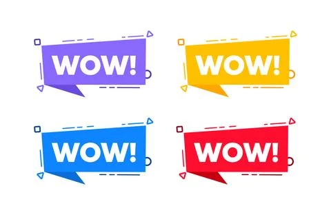 Wow label. Wow badge. Vector stock illustration Stock-Illustration