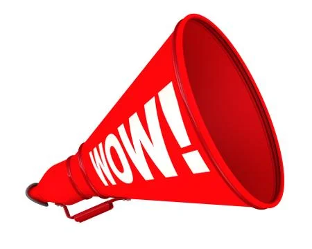 Wow! Labeled megaphone Illustrazione stock