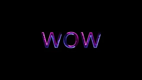 Wow neon sign animation. Wow Neon Light neon luxury wow text animation.4k v.. Stock Footage 310075144