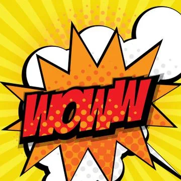 Wow pop art, comic book background vector illustration Stock Illustration