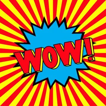 Wow in the pop-art explosion Stock Illustration