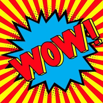 Wow in the pop-art explosion Stock Illustration