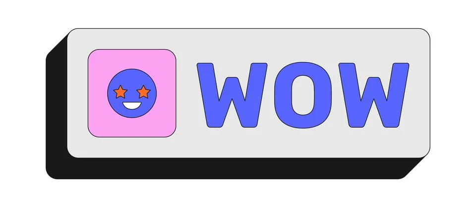 Wow rectangular UI web button Stockillustratie