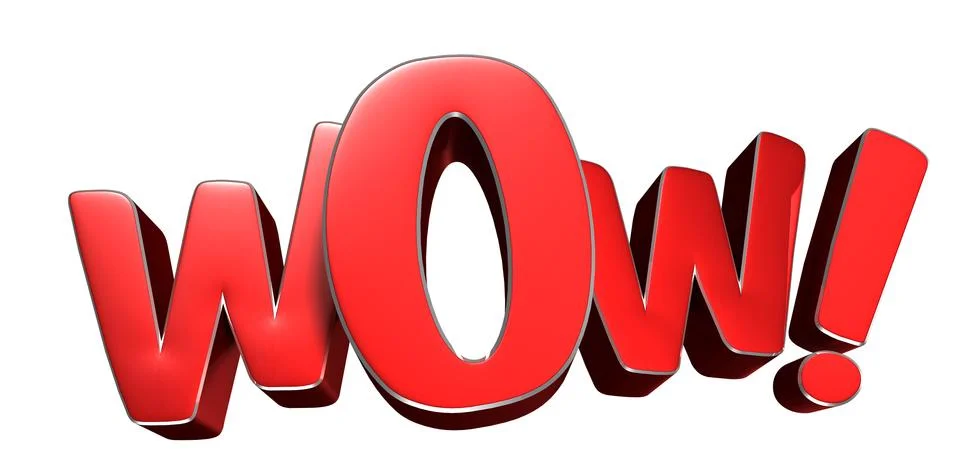 Wow red 3D.With Clipping Path. Stock Illustration