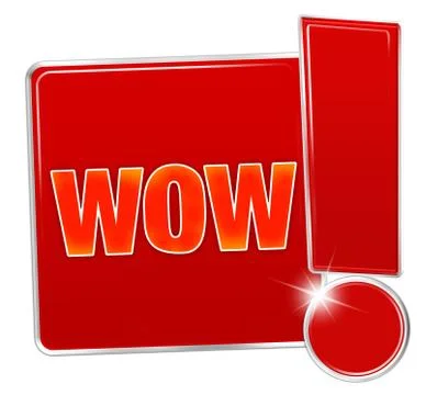 Wow red icon exclamation creative design Stock Illustration