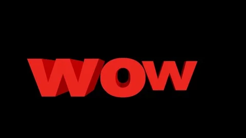 Wow red lettering, dancing letters, zooming, astonished eye will result from Stock Footage 82752323