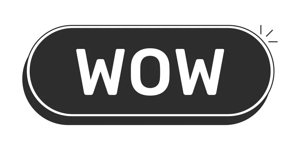 Wow rounded modern black UI element Stock Illustration