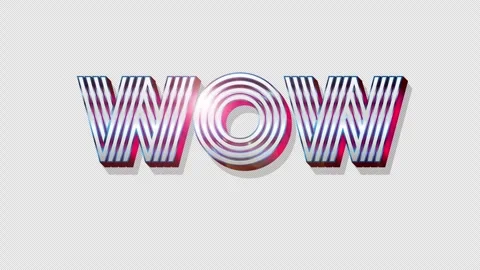 Wow sign loop on alpha channel transparent background Stock Footage 344690816