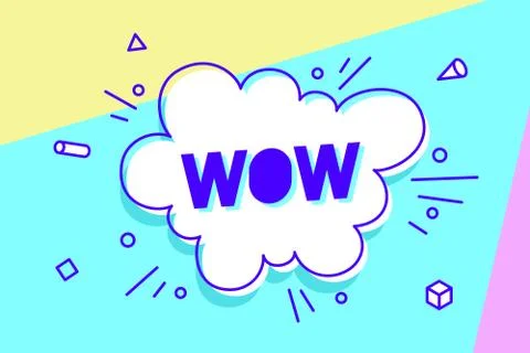 Wow, speech bubble. Banner, speech bubble, poster Stock Illustration