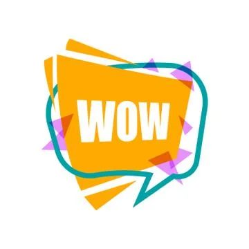 Wow speech bubble with expression text Illustrazione stock