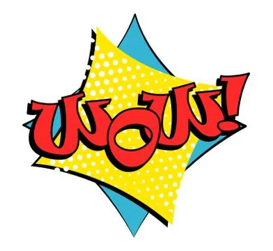 Wow speech bubble in retro style Stock Illustration