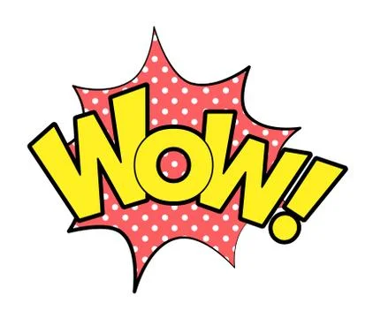 Wow speech bubble in retro style Illustrazione stock