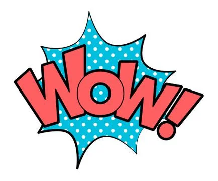 Wow speech bubble in retro style Stock Illustration