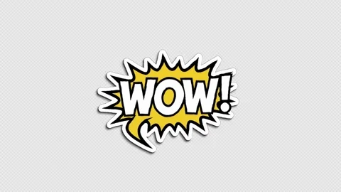 Wow Speech Bubble Wiggle Sticker, Doodle Style Vidéo 321064857