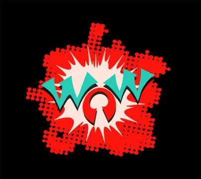 Wow text lettering vector Stock Illustration