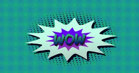 Wow text on retro speech bubble Stock Illustration