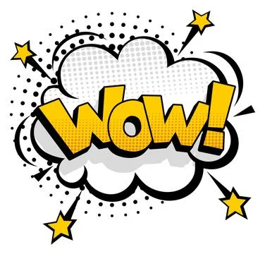 Wow word in bursting comic cloud. Pop art splash Stock Illustration