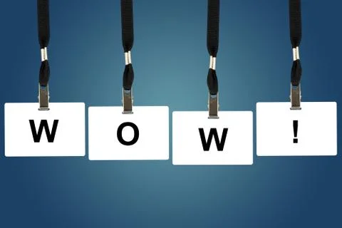 Wow word Foto stock