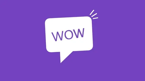 Wow word in speech bubble. Stock Footage 141935850