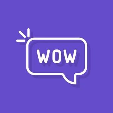 Wow word in speech bubble Stock Illustration