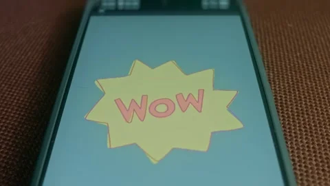 WOW word speech bubble, presentation Video stock 309690105