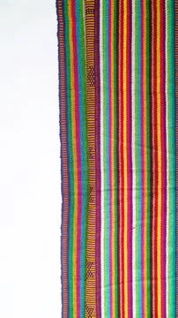 Wowen textile with unique pattern from Indonesia, textured fabric background Stock Photos
