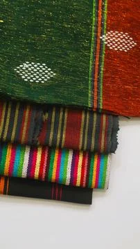 Wowen textile with unique pattern from Indonesia, textured fabric background Stock Photos