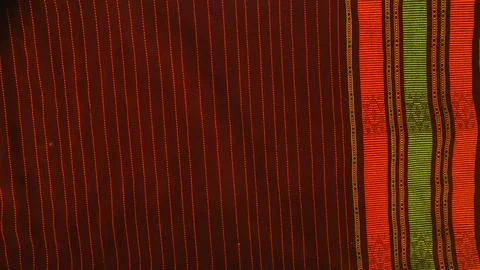 Wowen textile with unique pattern from Indonesia, textured fabric background Foto stock