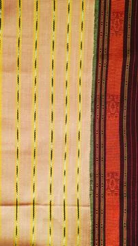 Wowen textile with unique pattern from Indonesia, textured fabric background Foto stock