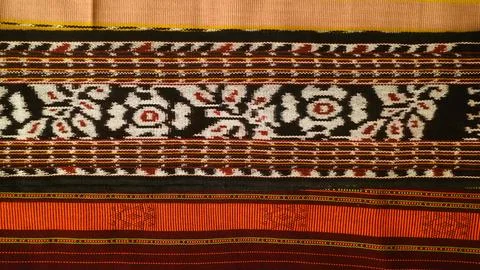 Wowen textile with unique pattern from Indonesia, textured fabric background Foto stock