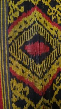 Wowen textile with unique pattern from Indonesia, textured fabric background Foto stock