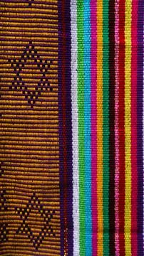 Wowen textile with unique pattern from Indonesia, textured fabric background Foto stock