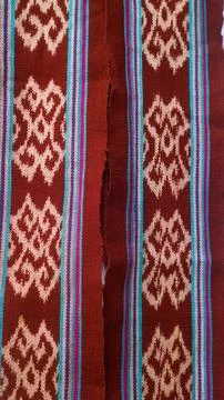 Wowen textile with unique pattern from Indonesia, textured fabric background Foto stock