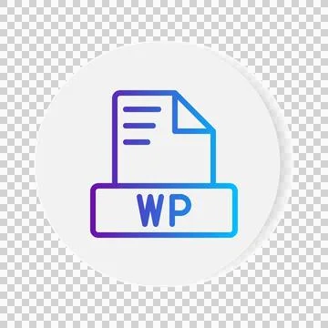 Wp document format file icon. with gradient outlines. vector illustration. 스톡 일러스트