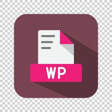 Wp file text flat icons. symbol document files, archive, extension. Stock Illustration