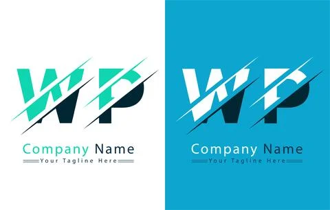 WP Letter Logo Vector Design Concept Elements Stock Illustration
