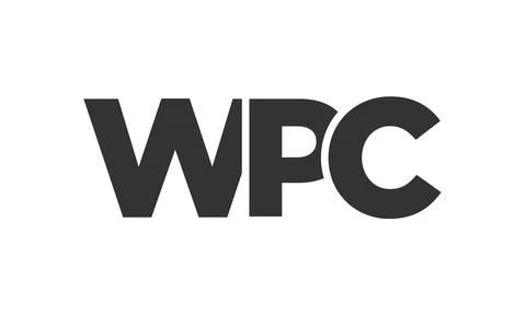 WPC logo design template with strong and modern bold text. Initial based ve.. Stock Illustration