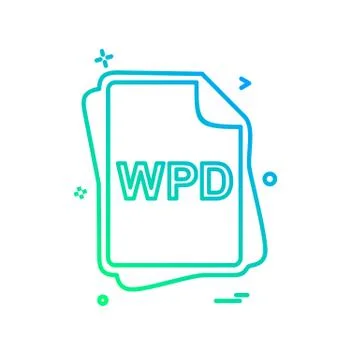 WPD file type icon design vector Stock Illustration