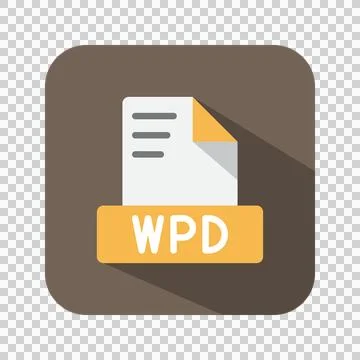 Wpd flat icons. symbol document files, archive, extension, file type.  Stock Illustration