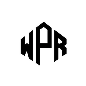 WPR letter logo design with polygon shape. WPR polygon and cube shape logo .. Stock Illustration