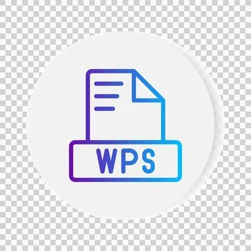 Wps document format file icon. with gradient outlines. vector illustration. Stock Illustration