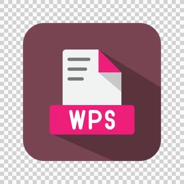 Wps file extension flat icons. symbol document files, archive, file type.  Stock Illustration